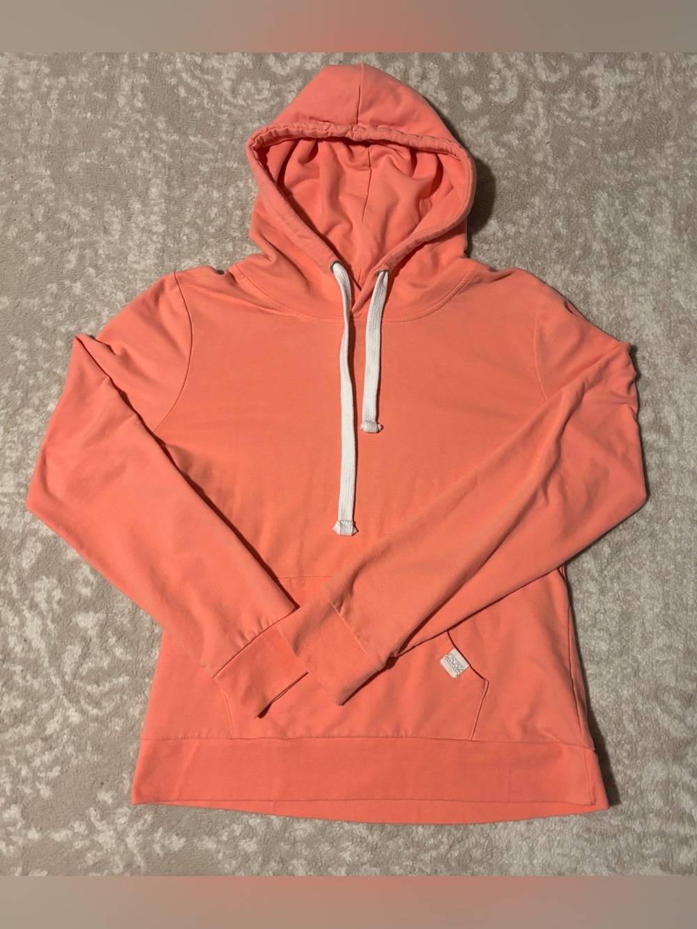 From Fashion Nova - Hooded Pullover Sweatshirt Coral Peach Orange color Size XL